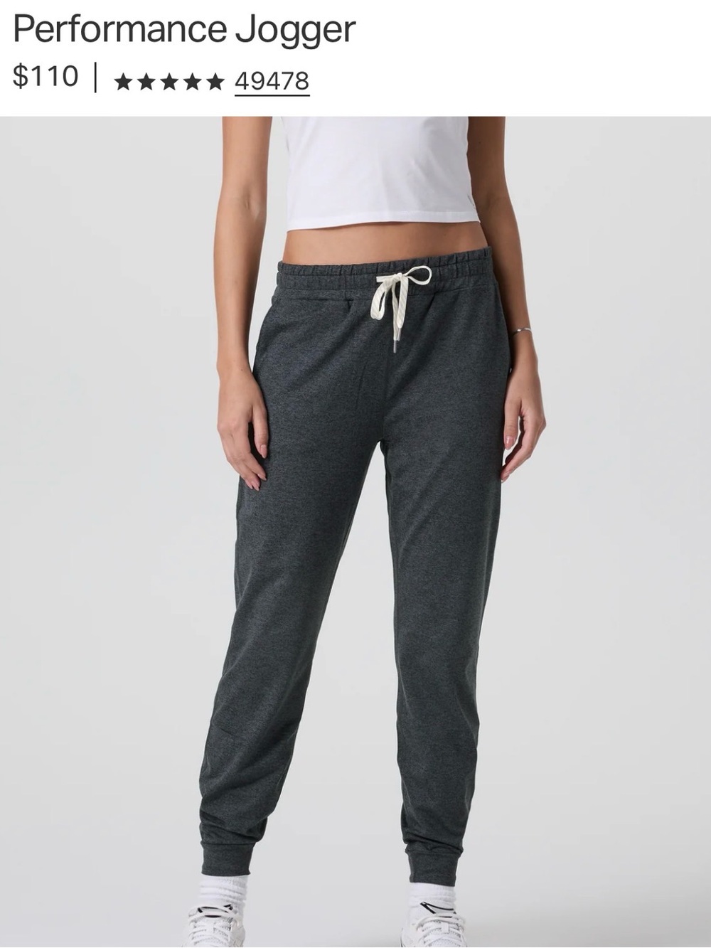 Vuori Performance Jogger Pants - Dark Charcoal Rise and Shine small